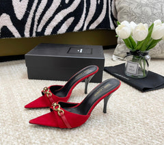 SL LINK MULES PUMP RED VELVET