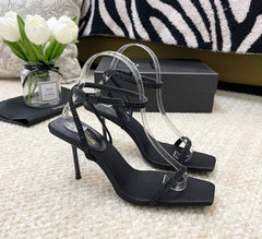SL GEORGIA SANDALS PUMP BLACK SATIN
