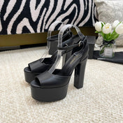 SL JODIE PLATFORM SANDALS BLACK CALFSKIN