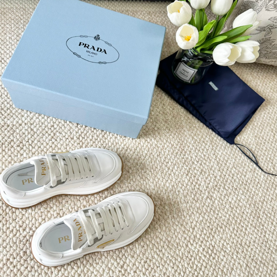 PRA THICK SOLE SNEAKER WHITE CALFSKIN