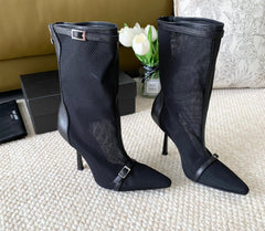 SL OXALIS BOOTIES IN BLACK MESH