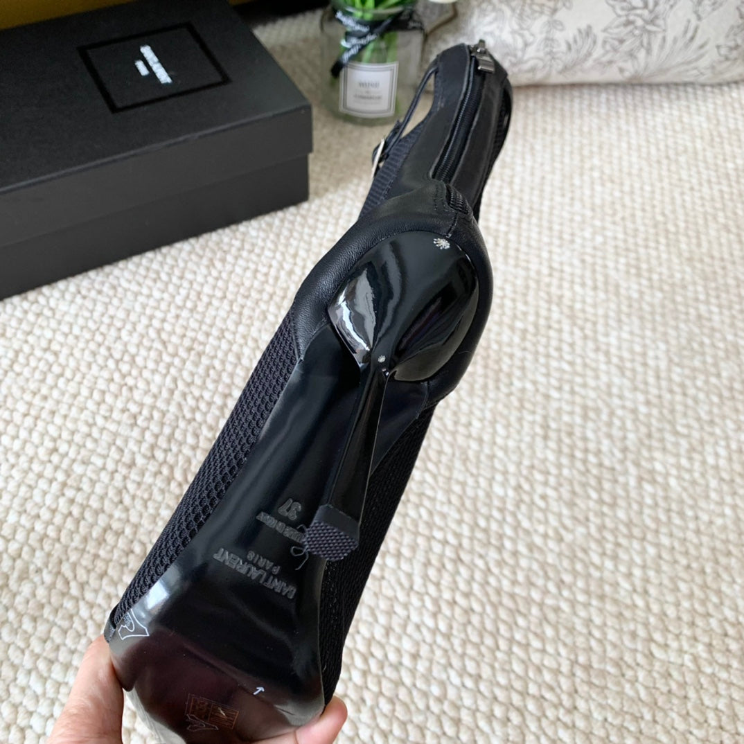 SL OXALIS BOOTIES IN BLACK MESH