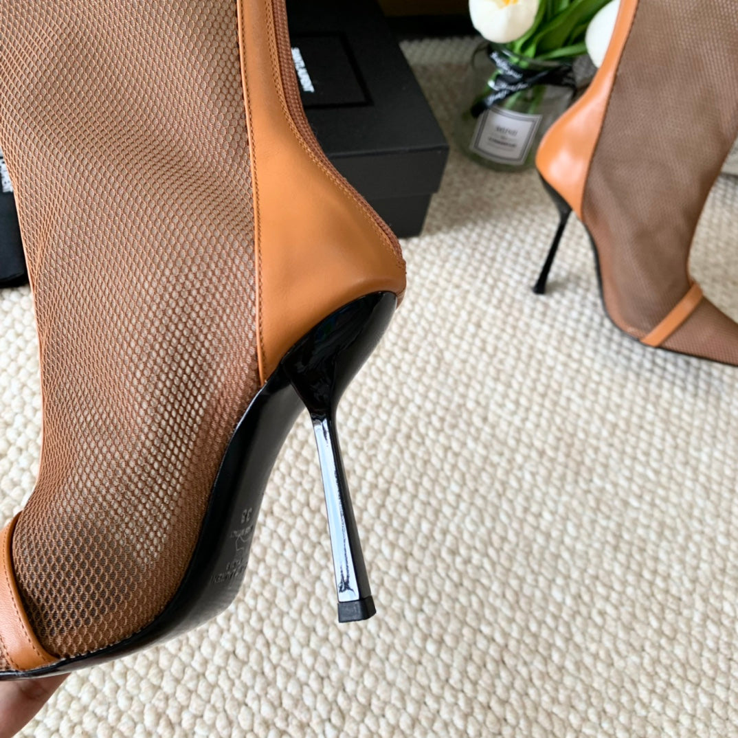 SL OXALIS BOOTIES IN TANGERINE MESH