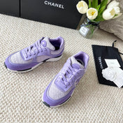CC SNEAKER IN IRIS PURPLE WOOL TWEED AND SUEDE