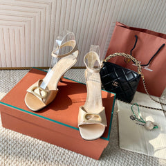 HIGH HEELS SANDALS 80 MM IN LIGHT BEIGE SATIN MIX SUEDUE