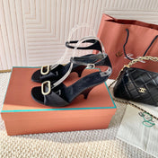 HIGH HEELS SANDALS 80 MM IN BLACK SATIN MIX SUEDE