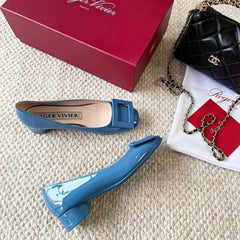 U LOOK BALLERINAS IN BLUE GLOSSY CALFSKIN