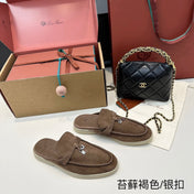 LP CHARMS WALK BABOUCHE LOAFERS CHOCOLATE BROWN SUEDE