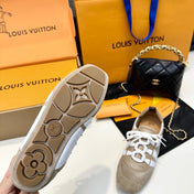 SNEAKERINA TRAINERS IN BROWN AND WHITE SUEDE