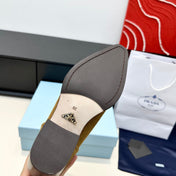 PRADA 25S POINTED-TOE LOW-CUT BOOTS IN CARAMEL BROWN SUEDE