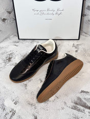 RETRO SNEAKERS IN BLACK LAMBSKIN WITH KNITTED PATTERN