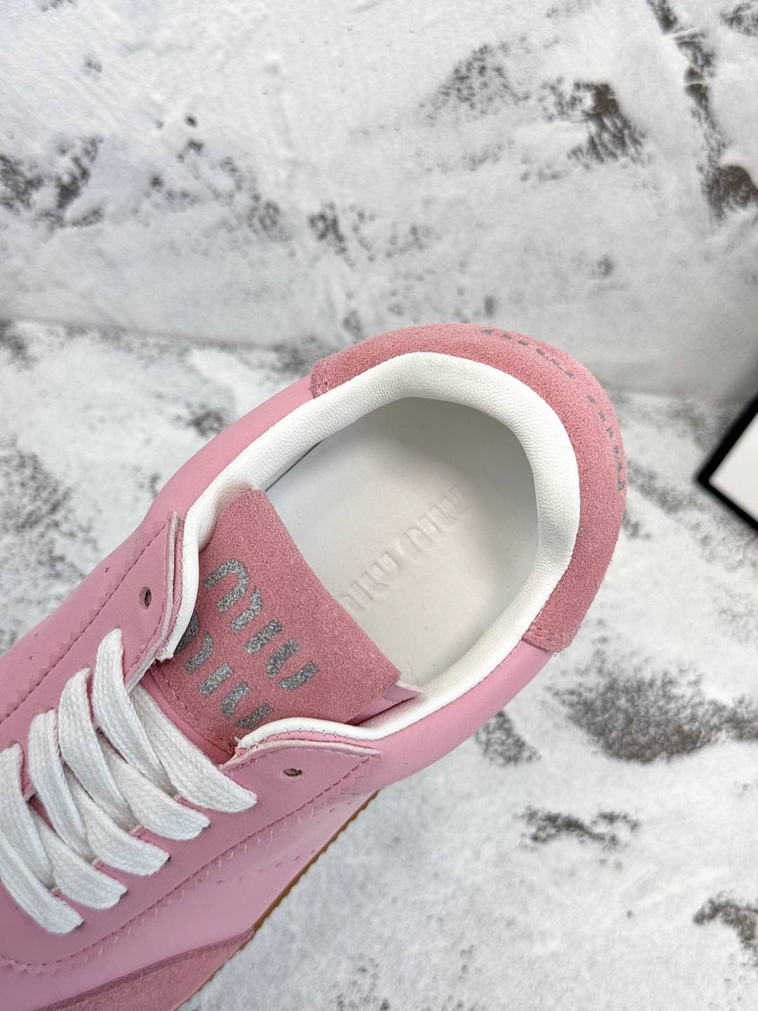 RETRO SNEAKERS IN PINK LAMBSKIN MIX SUEDE