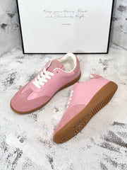 RETRO SNEAKERS IN PINK LAMBSKIN MIX SUEDE