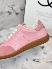 RETRO SNEAKERS IN PINK LAMBSKIN MIX SUEDE