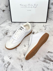 RETRO SNEAKERS IN WHITE LAMBSKIN WITH KNITTED PATTERN