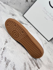 RETRO SNEAKERS IN WHITE LAMBSKIN WITH KNITTED PATTERN