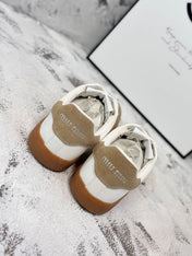 RETRO SNEAKERS IN WHITE LAMBSKIN MIX PEANUT SUEDE