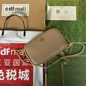 MARMONT MINI SHOULDER BAG 18 IN BUFF BEIGE CALFSKIN GOLD HARDWARE