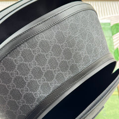 BACKPACK 44 IN GRAY MONOGRAM CANVAS AND BLACK LEATHER TRIM