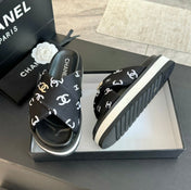 Cross Straps Mule Sandals Lambskin Black