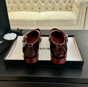 mary jane flat Red Wine patent calfskin