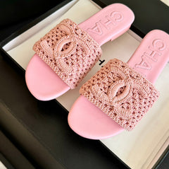 Slippers Light Pink Lambskin