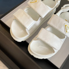 PRA FLAT NAPPA SANDALS WHITE LAMBSKIN
