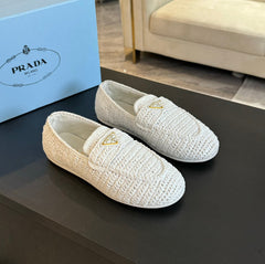 PRA CROCHET LOAFERS WHITE CALFSKIN