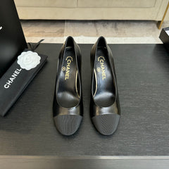 HIGH HEEL 85 MM SANDALS IN BLACK CALFSKIN AND FABRIC