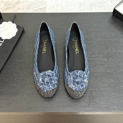 CAMELLIA BALLERINAS BLUE DENIM