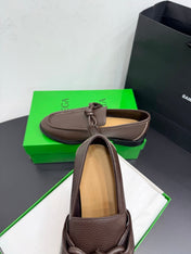 BOTTEGA VENETA 26S LOAFERS IN BROWN GRAINED CALFSKIN