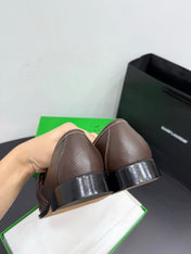 BOTTEGA VENETA 26S LOAFERS IN BROWN GRAINED CALFSKIN