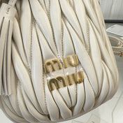MATELASSÉ SMALL HANDBAG 17 IN WHITE LAMBSKIN