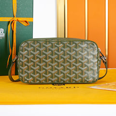 CAP-VERT PM BAG 22 IN WOODLAND GREEN GOYARDINE CANVAS
