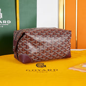 BOWLING TOILETRY BAG 24 IN BURGUNDY RED GOYARDINE CANVAS AND CALFSKIN