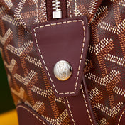 BOWLING TOILETRY BAG 24 IN BURGUNDY RED GOYARDINE CANVAS AND CALFSKIN