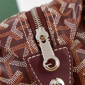 BOWLING TOILETRY BAG 24 IN BURGUNDY RED GOYARDINE CANVAS AND CALFSKIN