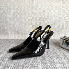 LEE SLINGBACK PUMPS 105 IN BLACK PATENT LEATHER