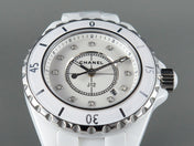 J12 Date Quartz White Ceramic Diamond Numerals White Dial