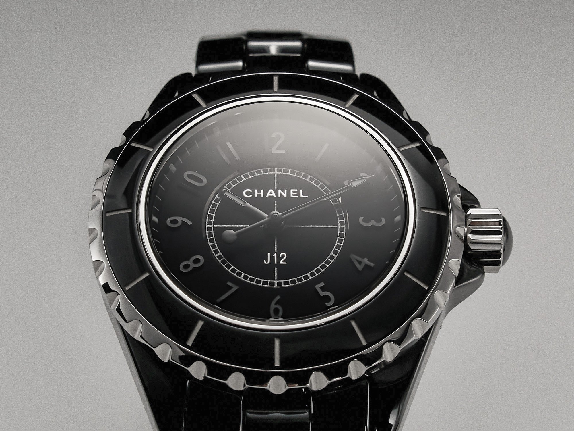 J12 Quartz Black Ceramic Black Numerals Black Dial