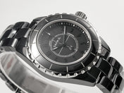 J12 Quartz Black Ceramic Black Numerals Black Dial
