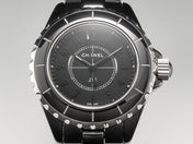 J12 Quartz Black Ceramic Black Numerals Black Dial
