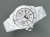 J12 Date Automatic White Ceramic Black Numerals White Dial