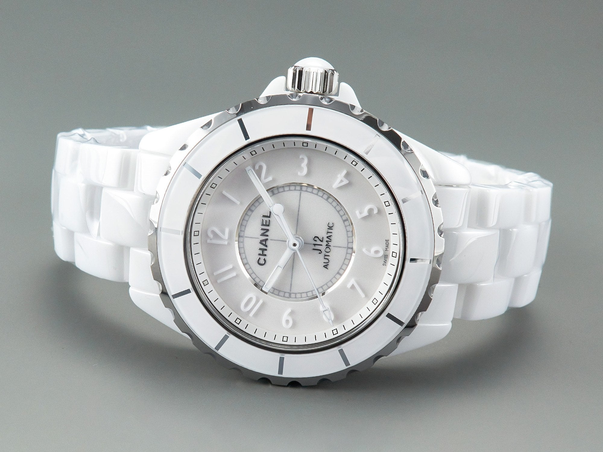 J12 Automatic White Ceramic White Numerals White Dial