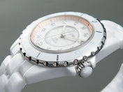 J12 Automatic White Ceramic Diamond Numerals Pink Mop Dial