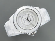 J12 Automatic White Ceramic White Numerals Black White Hands White Dial