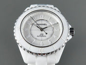 J12 Automatic White Ceramic White Numerals Black White Hands White Dial