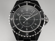 J12 Date Automatic Black Ceramic White Numerals Black Dial Black Steel Hands
