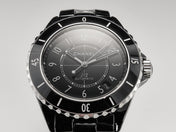 J12 Date Automatic Black Ceramic White Numerals Black Dial Black Steel Hands