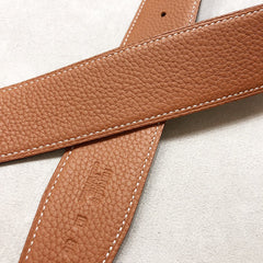HM H D'ANCRE BELT BUCKLE & REVERSIBLE BLACK AND BRONZE BROWN LEATHER STRAP 38 MM GOLD HARDWARE